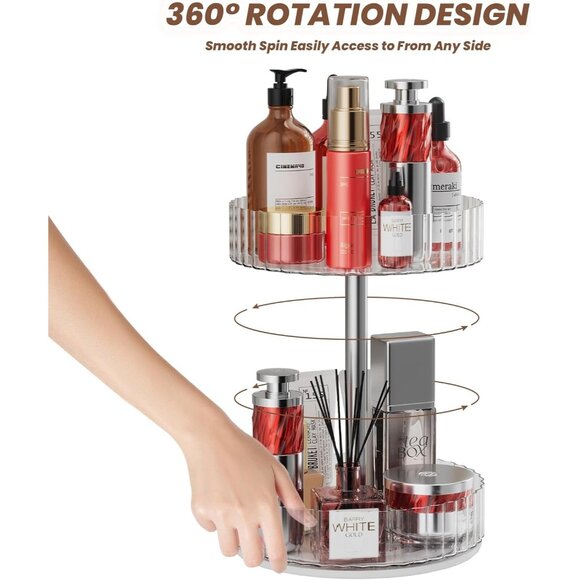 Women's Rotating Makeup Organizer Rack-360°Rotating Vanity Organizer - Picture 3 of 8